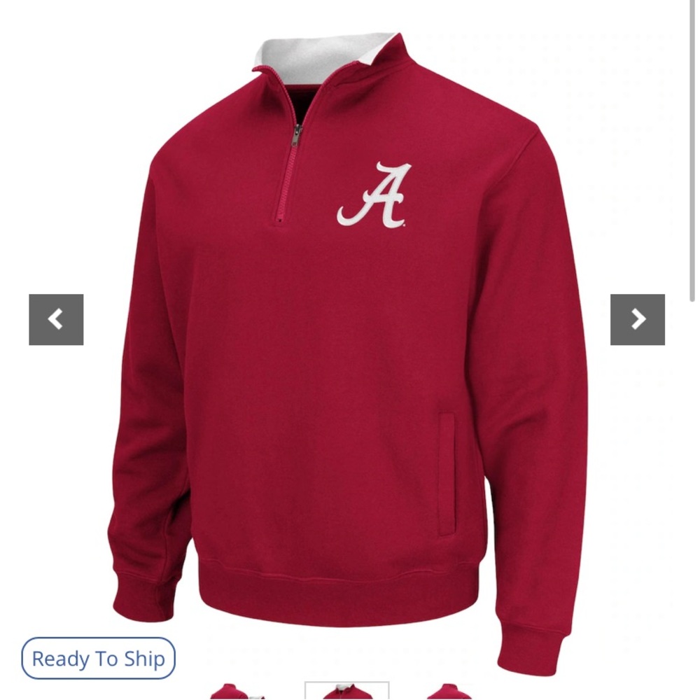 Men’s alabama pullover zip size XXXL